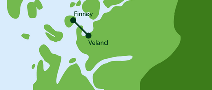 Kartillustrasjon i grønt som viser hvor prosjektet er geografisk