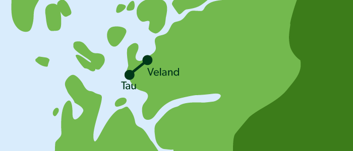Illustrasjonskart i grønn farge som viser hvor prosjektet er lokalisert geografisk