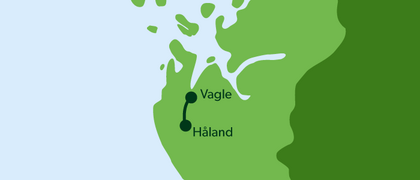 Grønt kart som viser hvor i regionen utbyggingsprosjektet er lokalisert
